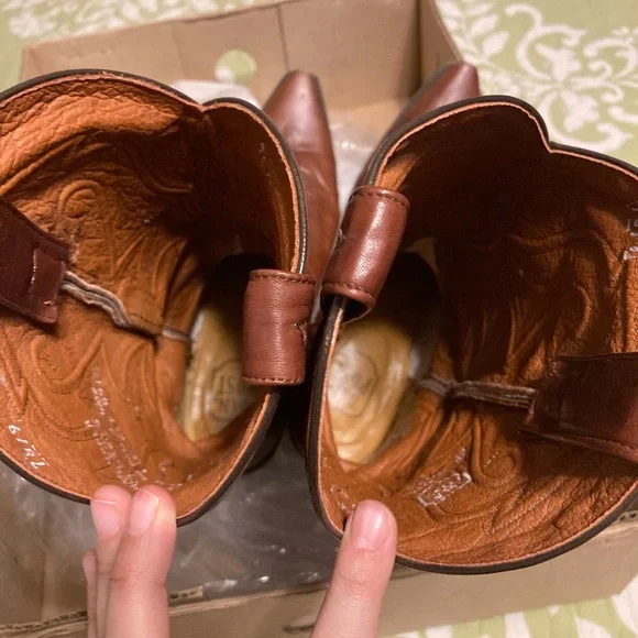 Dan Post Women Cowboy Boots Saddle Leather Rust Size 7M - Picture 5 of 9